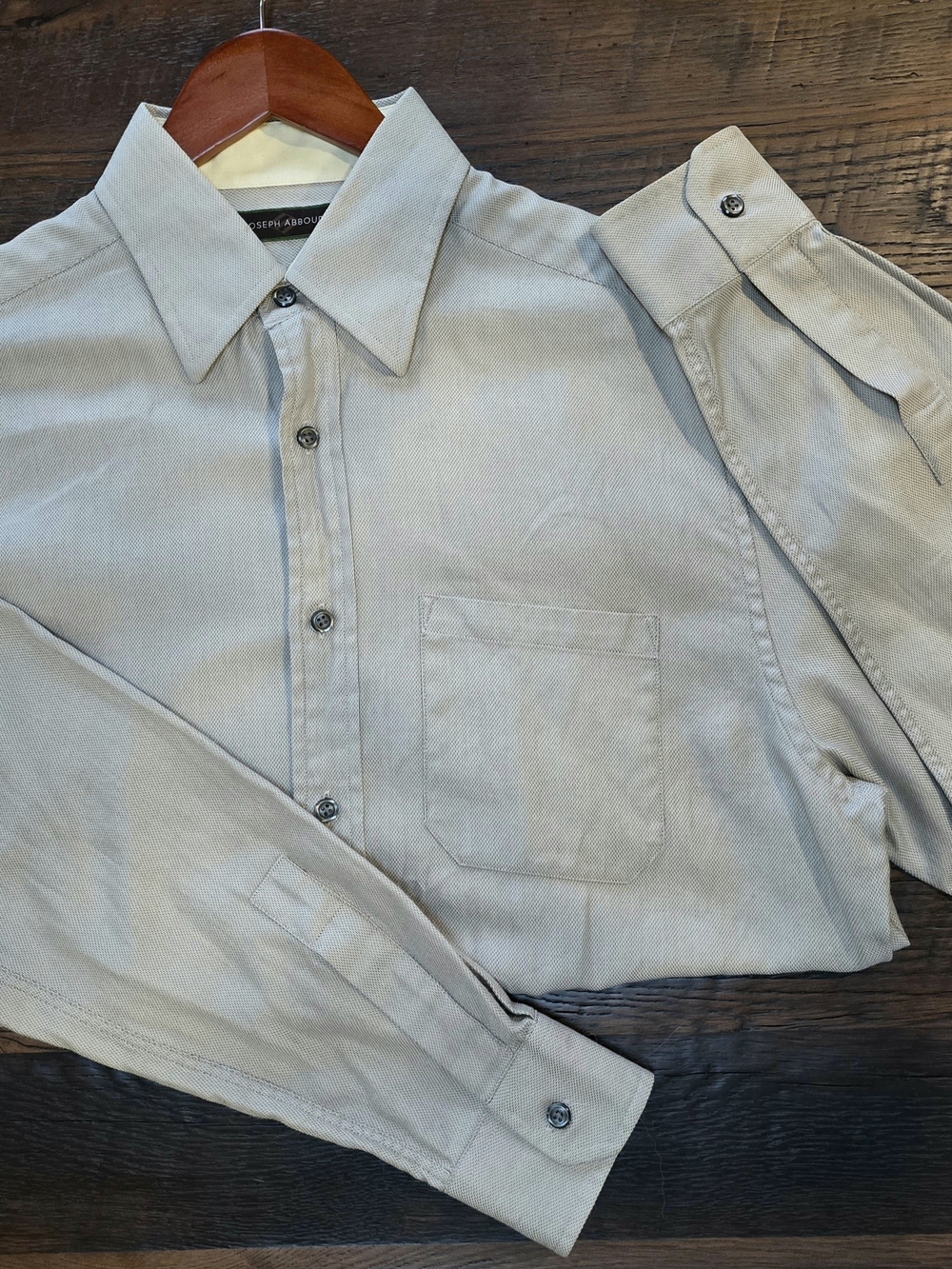 Joseph Abboud Men's 100% Cotton Light Beige Lng Slv Dress Shirt Medium HANDSOME!